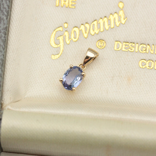 Pre-owned 10K Gold Oval Tanzanite Pendant