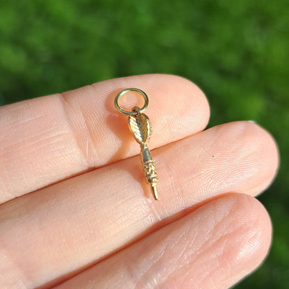 Vintage 9ct Gold Mini Dart Charm, 2001