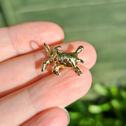 Vintage 9ct Yellow Gold Turtle Charm
