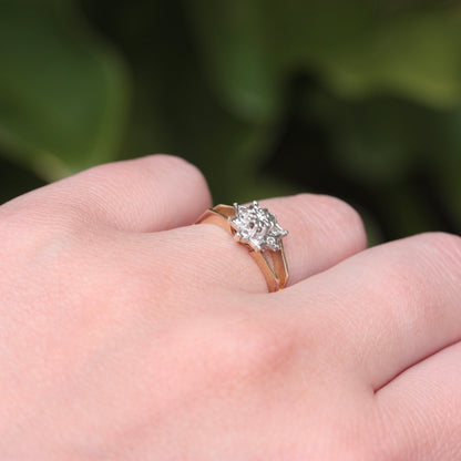 Vintage 9ct Gold and Diamond Star Cluster Ring, 1981