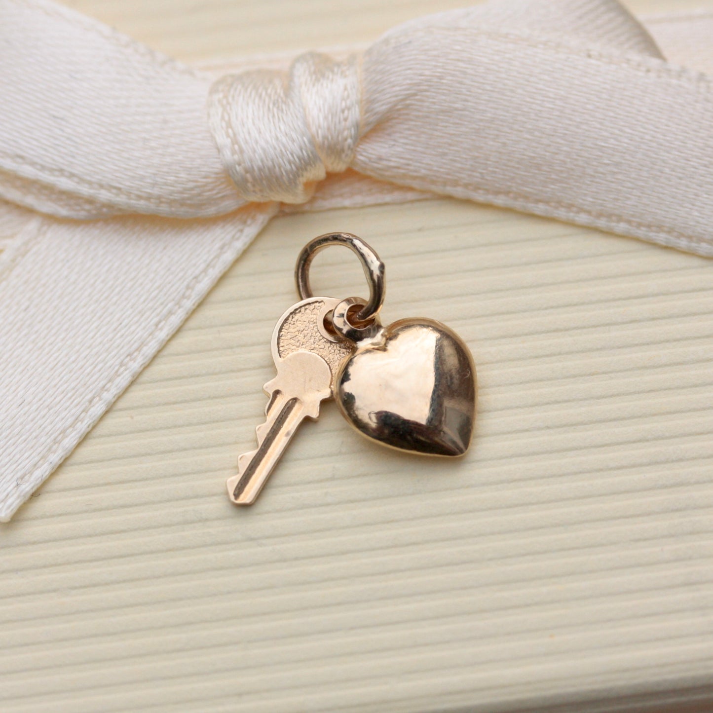 Vintage 9ct Gold "Key To My Heart" Mini Charm