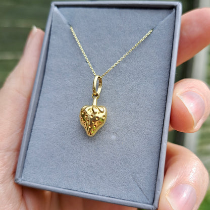 9ct Gold Puffy Strawberry Charm