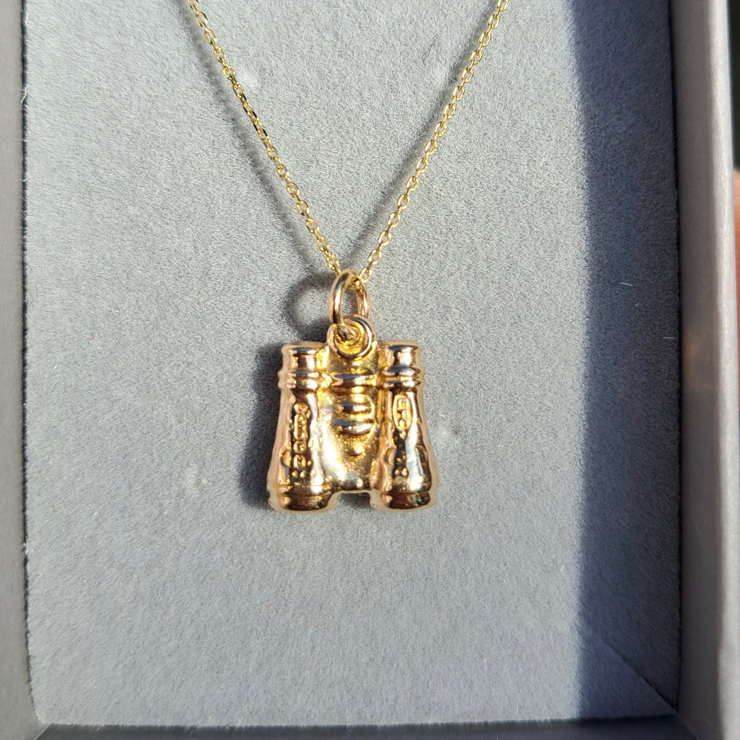 Vintage 9ct Gold Binoculars Charm, 1955
