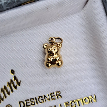 Vintage 9ct Gold Tiny Teddy Bear Charm