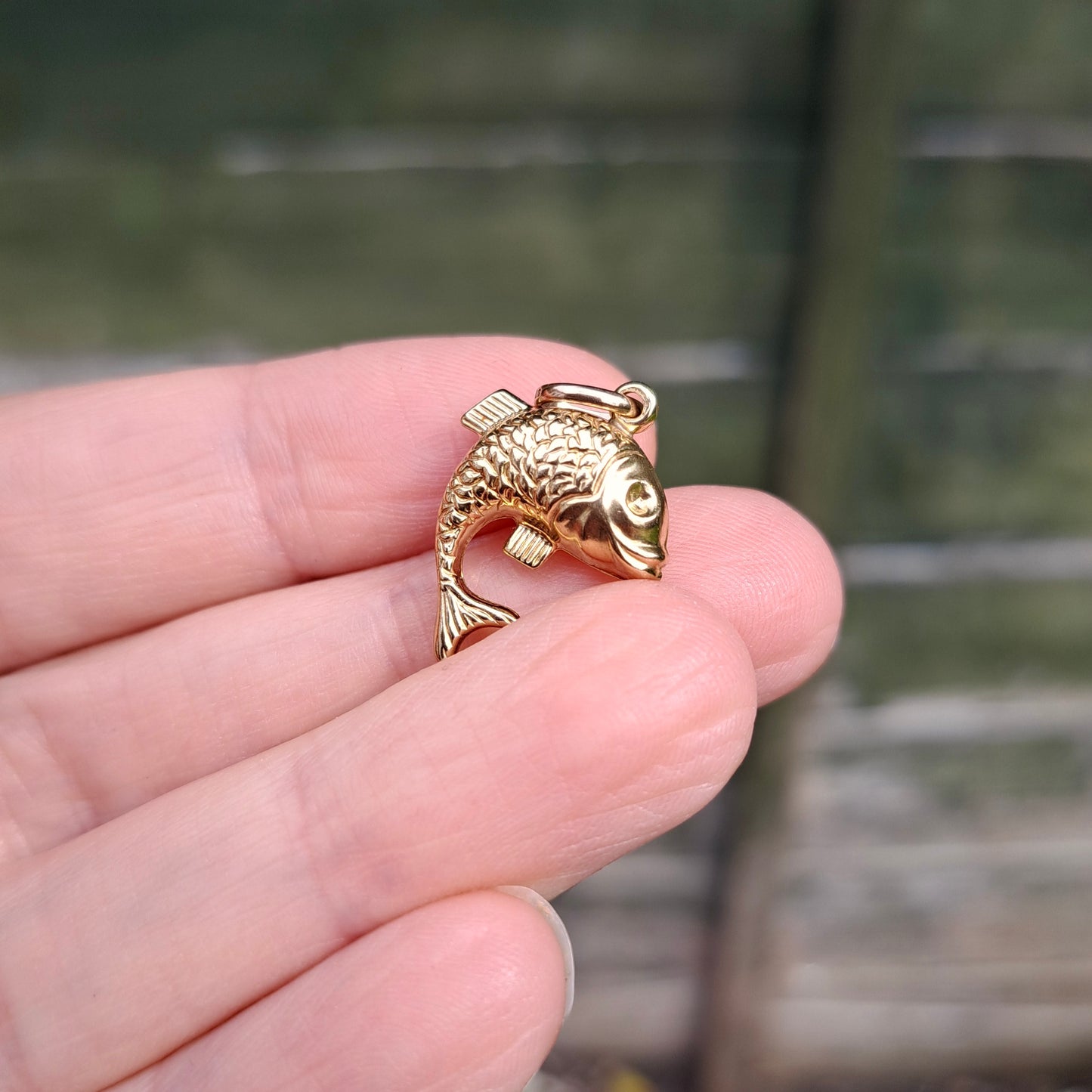 9ct Gold Puffy Fish Charm