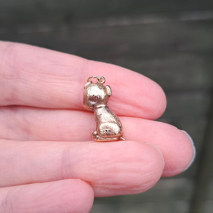 Vintage 9ct Gold Dog Charm, 1957