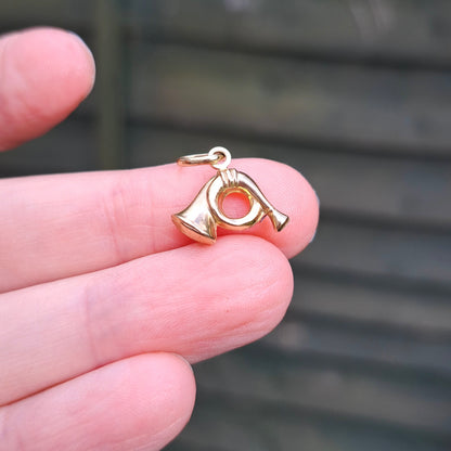 9ct Gold Horn Instrument Charm / Pendant