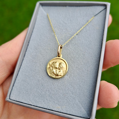 Pre-owned 9ct Yellow Gold Round Cherubs / Angels Charm