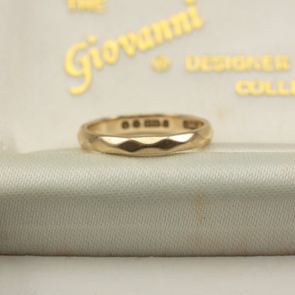 Vintage 1950s 9ct Gold Faceted Band