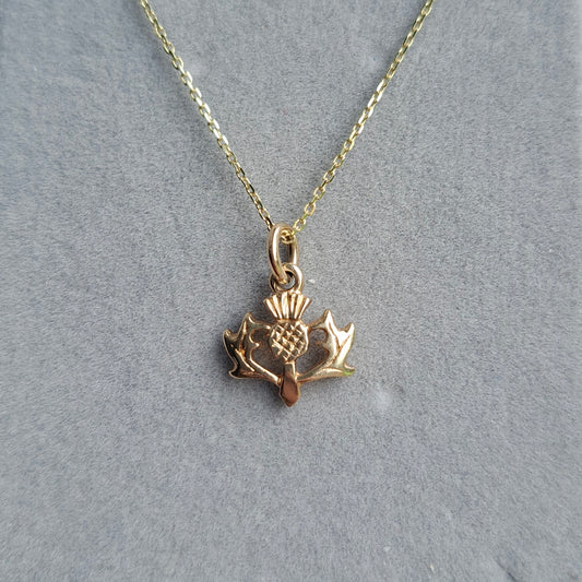 Mini 9ct Gold Scottish Thistle Charm