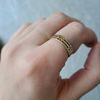 Pre-owned 9ct Yellow Gold Rennie Mackintosh Style Ring