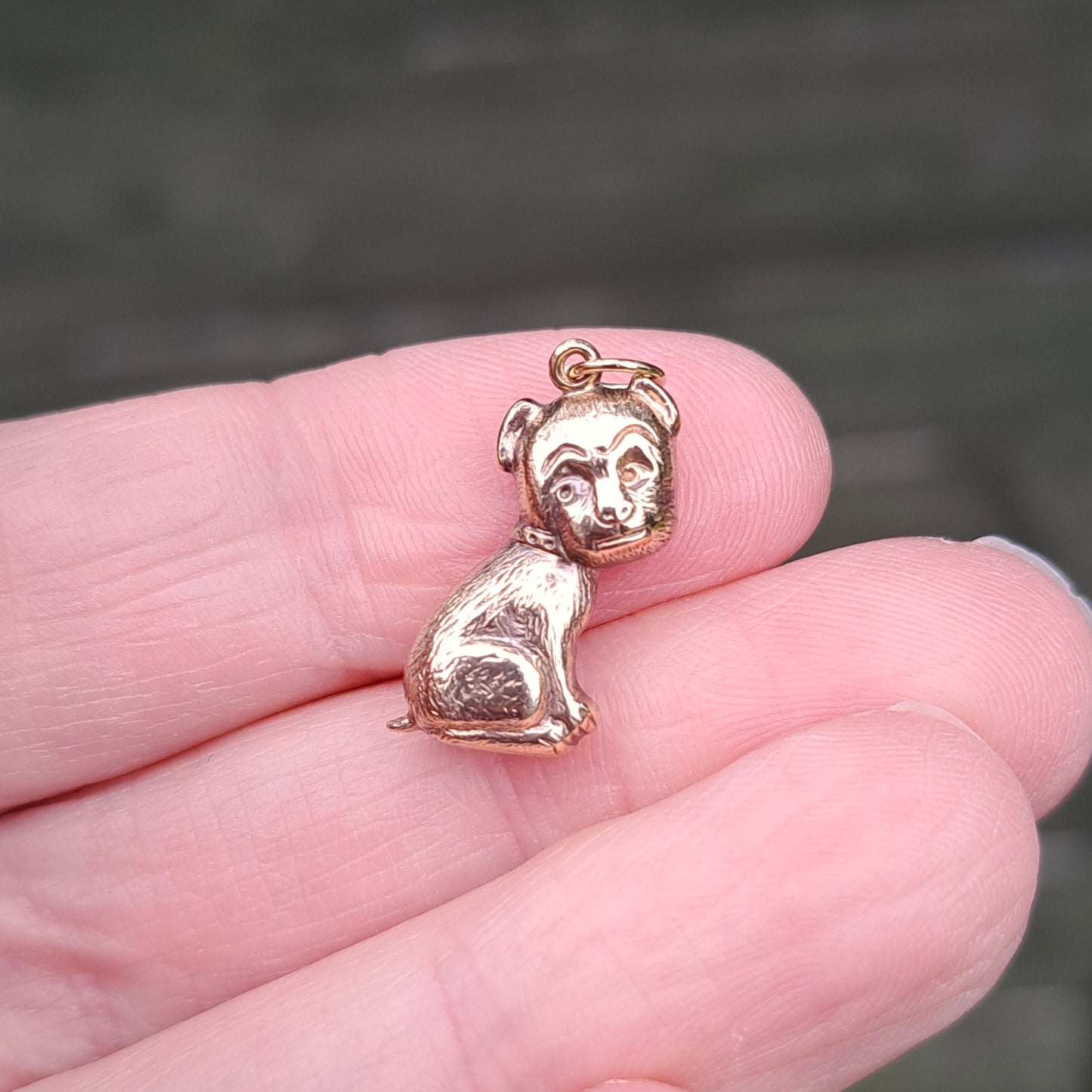 Vintage 9ct Gold Dog Charm, 1957