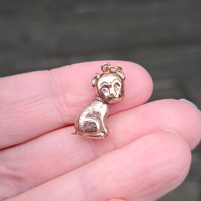 Vintage 9ct Gold Dog Charm, 1957