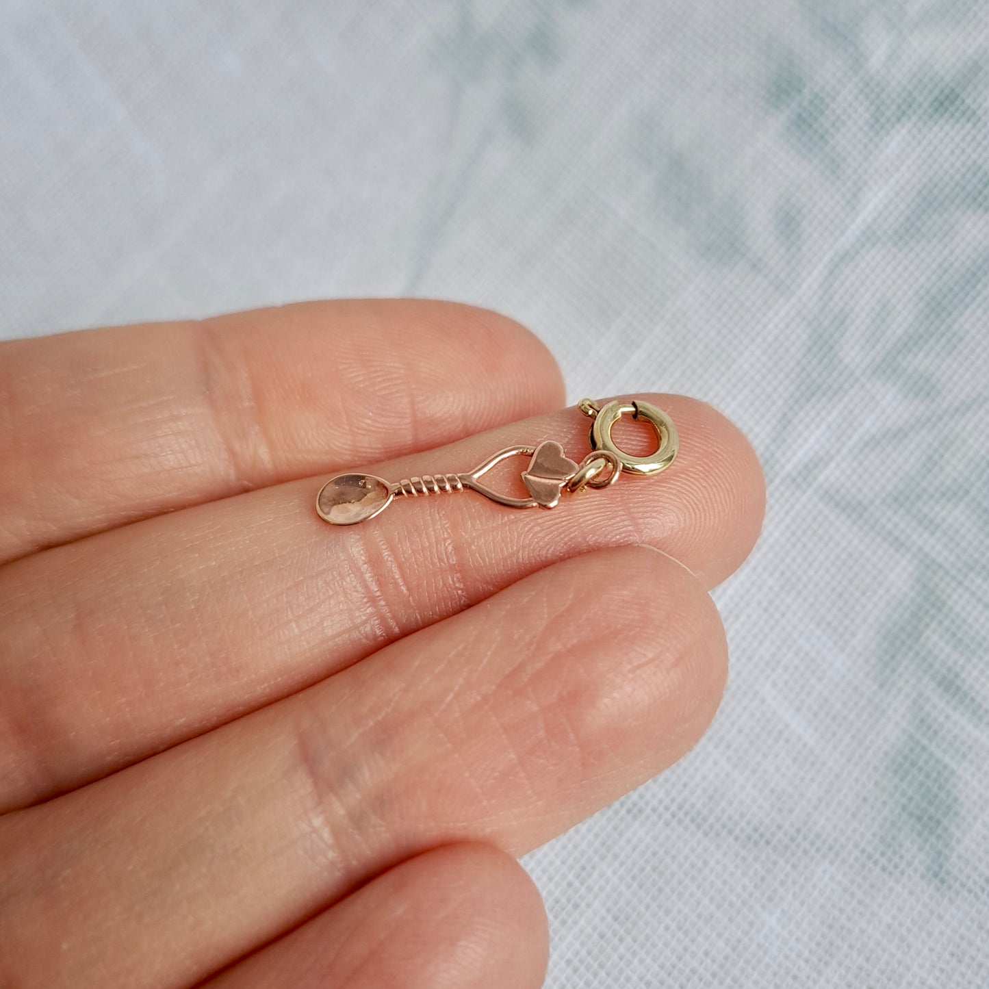 Pre-owned 9ct Gold Welsh Love Spoon Charm by Clogau