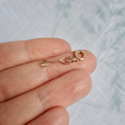 Pre-owned 9ct Gold Welsh Love Spoon Charm by Clogau