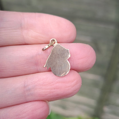 Vintage 9ct Gold Art Nouveau Style Lady Charm Pendant, 1984