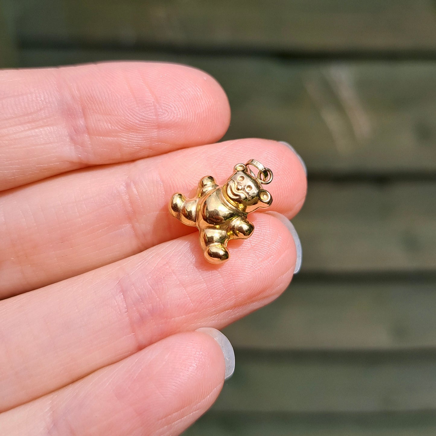 9ct Gold Puffy Teddy Bear Charm