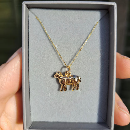 Vintage 9ct Gold Sheep Charm, 1959