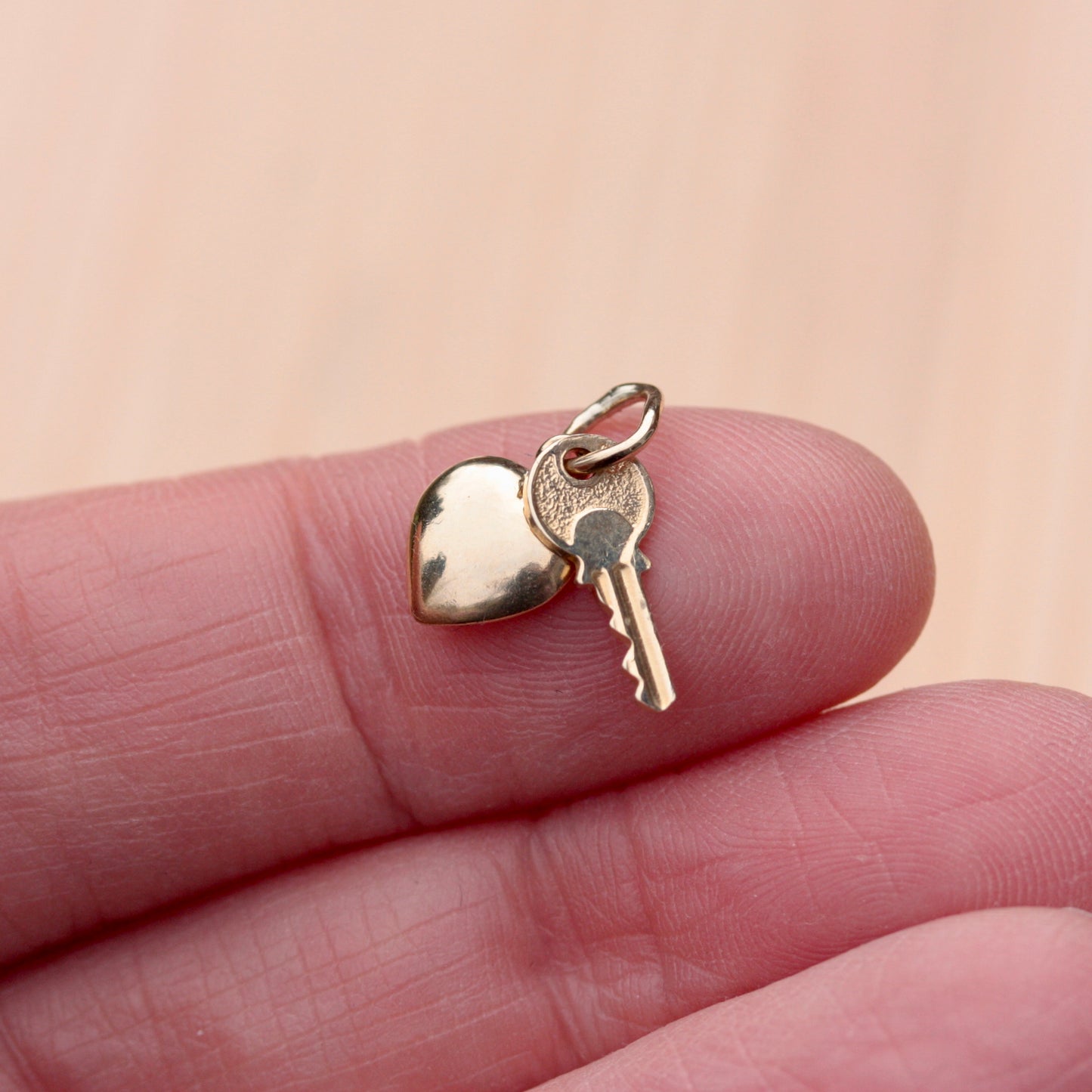 Vintage 9ct Gold "Key To My Heart" Mini Charm