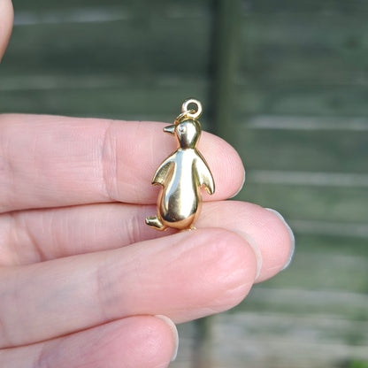Vintage Yellow Gold Penguin Charm, 1990s