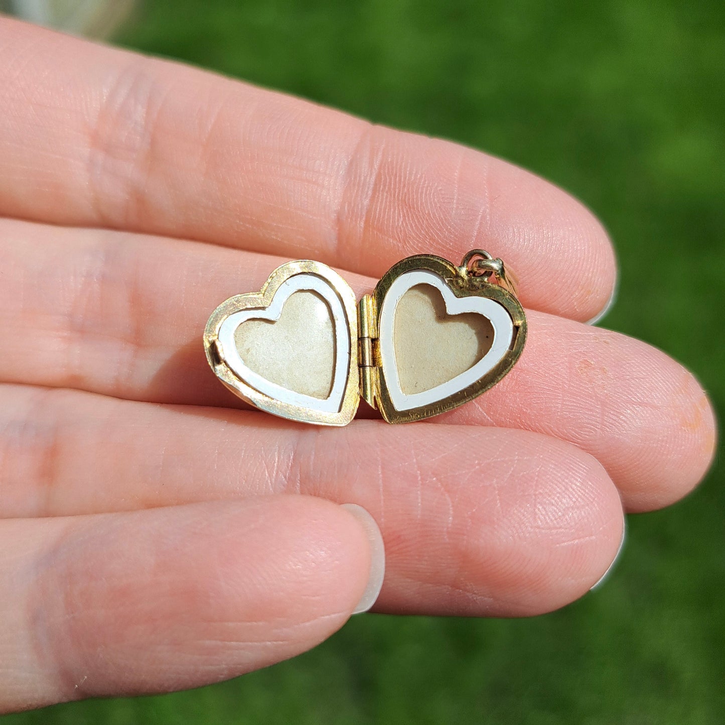 Vintage 9ct Gold Patterned Heart Locket Pendant, 1971