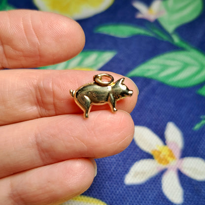 Small Vintage 9ct Gold Lucky Pig Charm