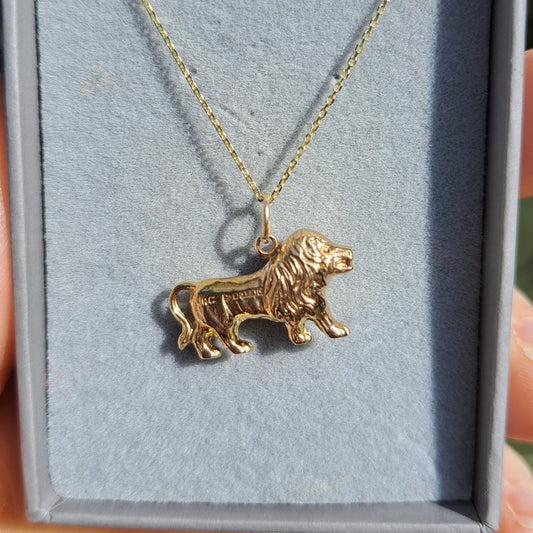 Vintage 9ct Gold Lion Charm, 1959