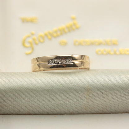 Vintage 9ct Gold and Diamond 5 Stone Band