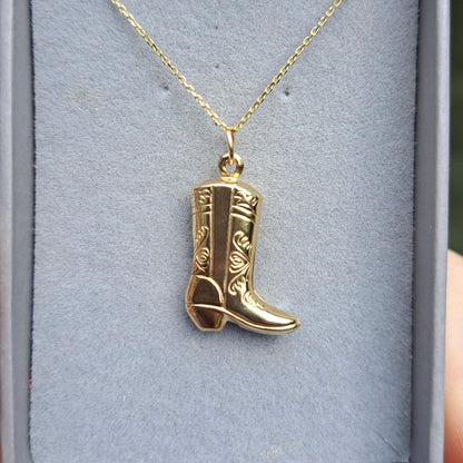 9ct Yellow Gold Cowboy Boot Charm
