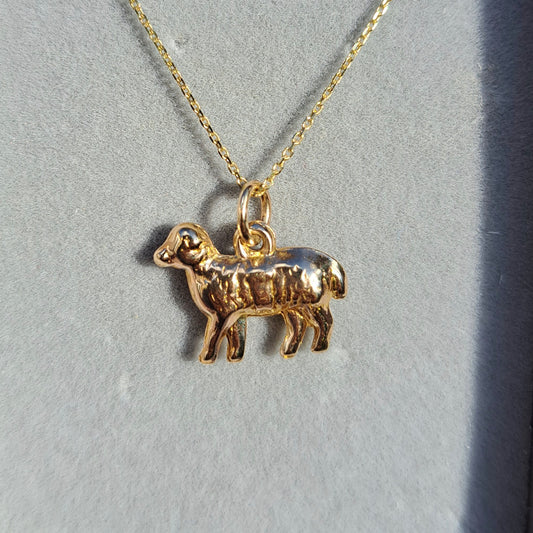 Vintage 9ct Gold Sheep Charm, 1959