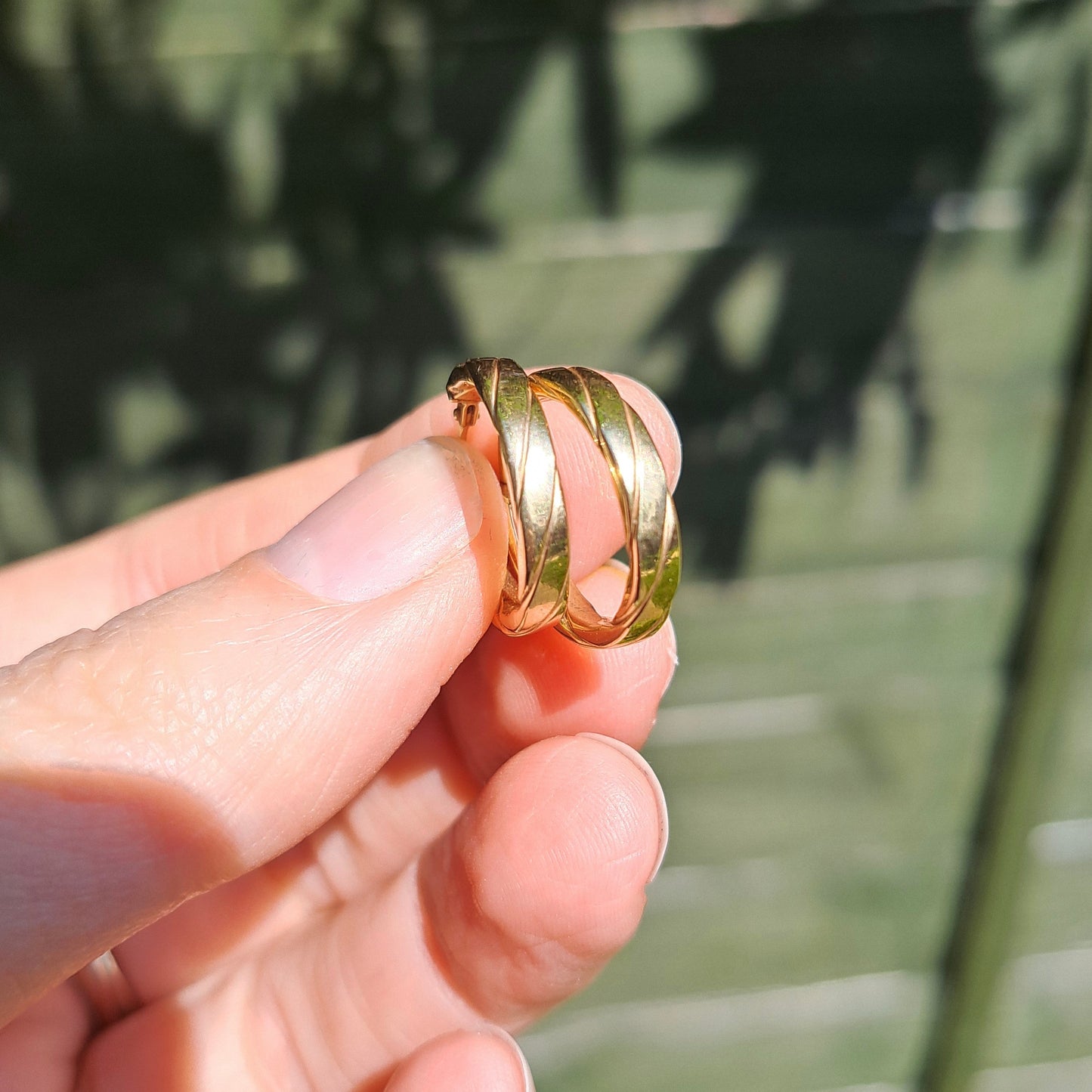 Pre-owned 9ct Gold Twist Hoop Earrings