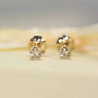 Pre-owned 14ct Gold and Diamond Stud Earrings