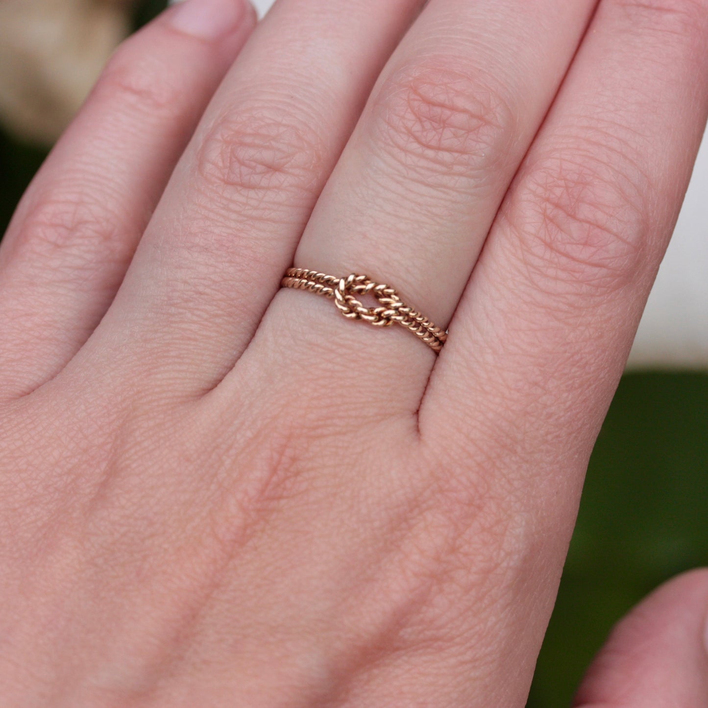 Dainty Vintage 9ct Gold Rope Knot Ring