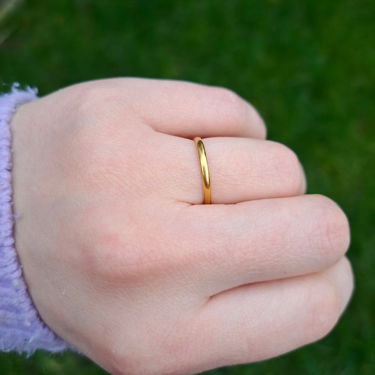 Vintage 22ct Gold Slim Wedding Band Ring, 1953
