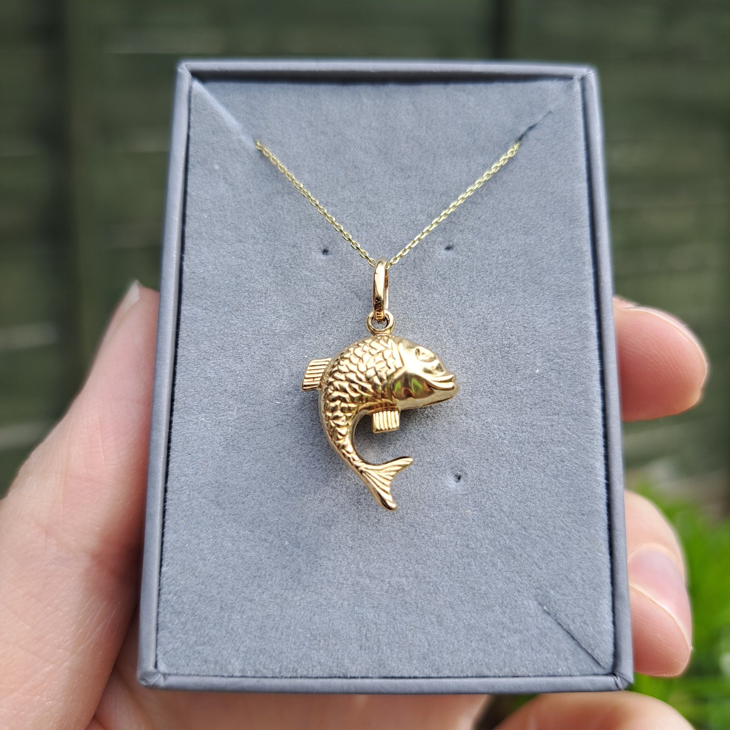 9ct Gold Puffy Fish Charm