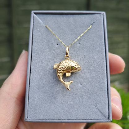 9ct Gold Puffy Fish Charm
