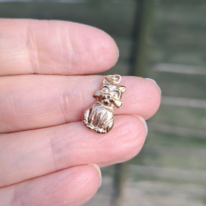 Vintage 9ct Gold Cat Charm, 1990s