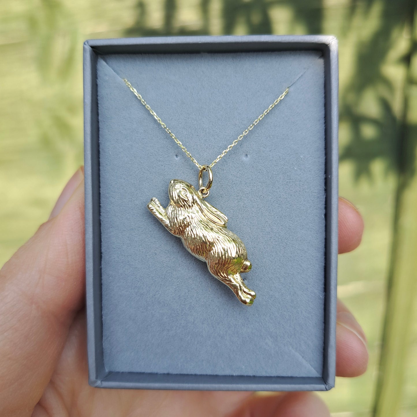 Vintage 9ct Gold Running Rabbit Charm, 1975