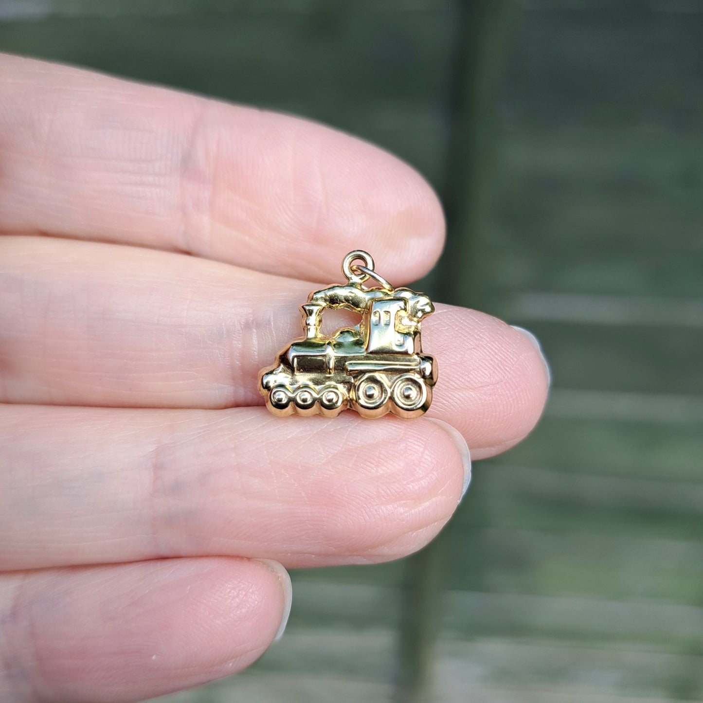 Vintage 9ct Gold Steam Train Charm, 1990s