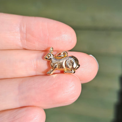 Vintage 9ct Gold Rabbit Charm, 1955