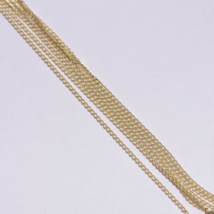 Solid 9ct Yellow Gold Micro Curb Chain, 0.7mm