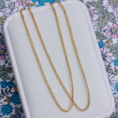Solid 9ct Yellow Gold Curb Chain Necklace, 1.8mm