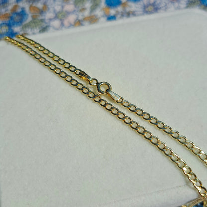 Solid 9ct Yellow Gold Flat Curb Chain Necklace, 2.6mm