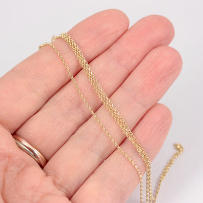 Solid 9ct Gold Diamond Cut Belcher Chain Necklace, 1mm