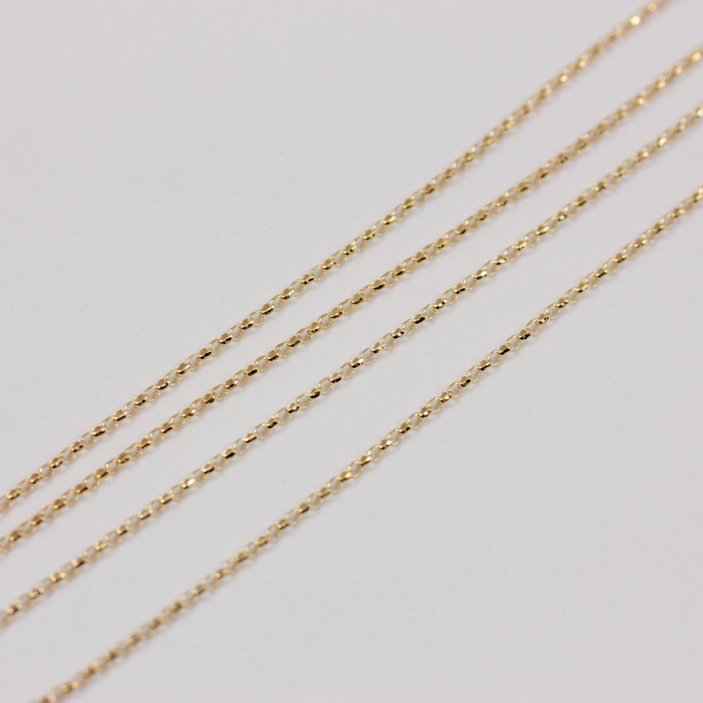 Solid 9ct Gold Diamond Cut Belcher Chain Necklace, 1mm