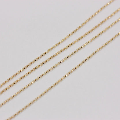 Solid 9ct Gold Diamond Cut Belcher Chain Necklace, 1mm