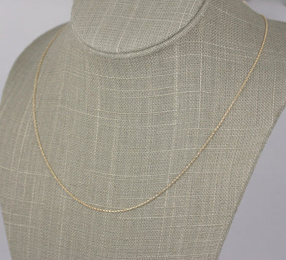 Solid 9ct Gold Diamond Cut Belcher Chain Necklace, 1mm