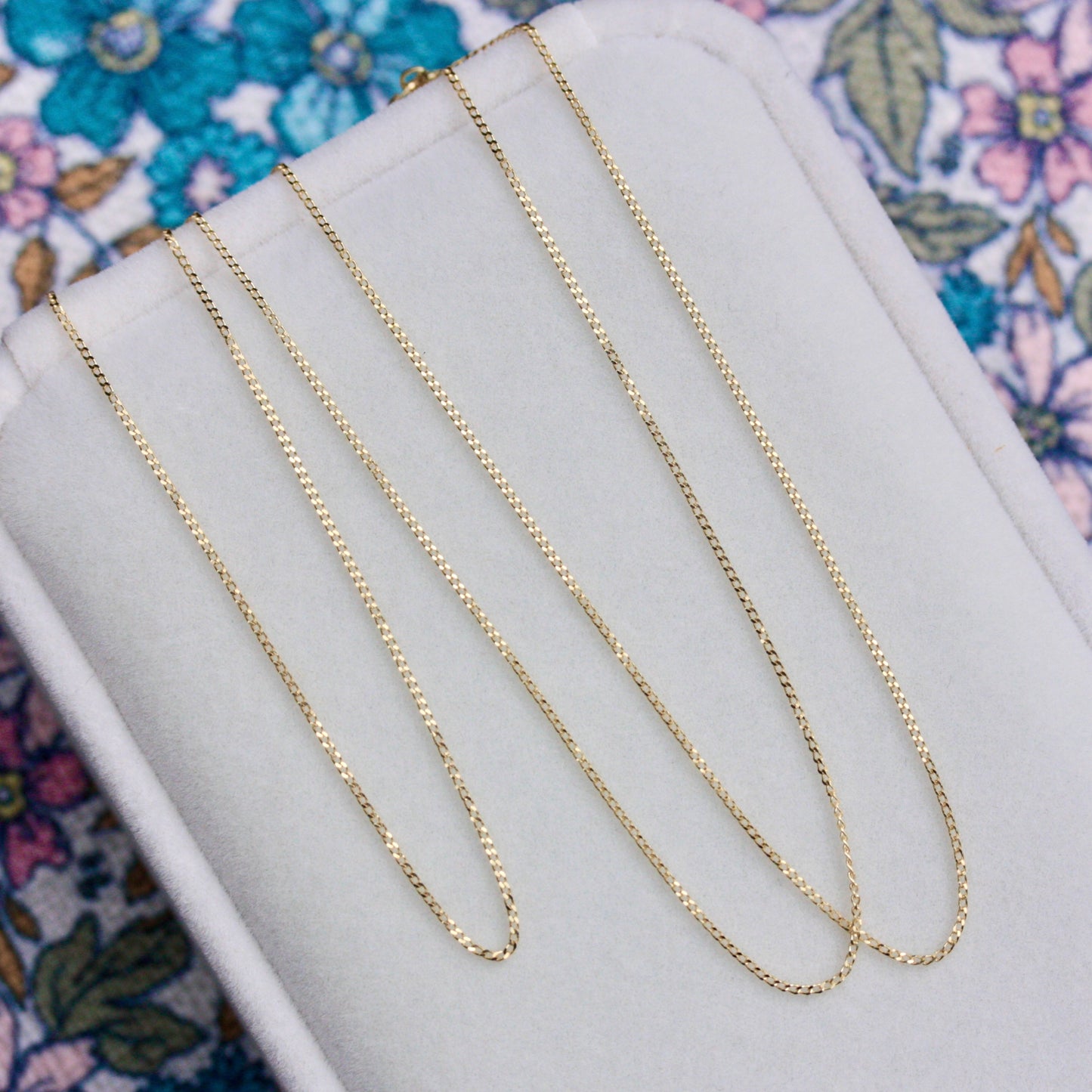 Solid 9ct Yellow Gold Micro Curb Chain, 0.7mm