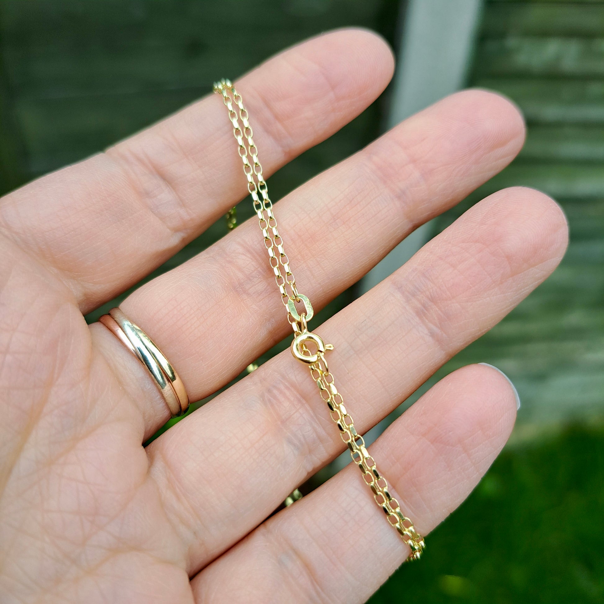 diamond cut belcher chain necklace 9ct yellow gold