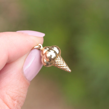 9ct gold ice cream cone charm